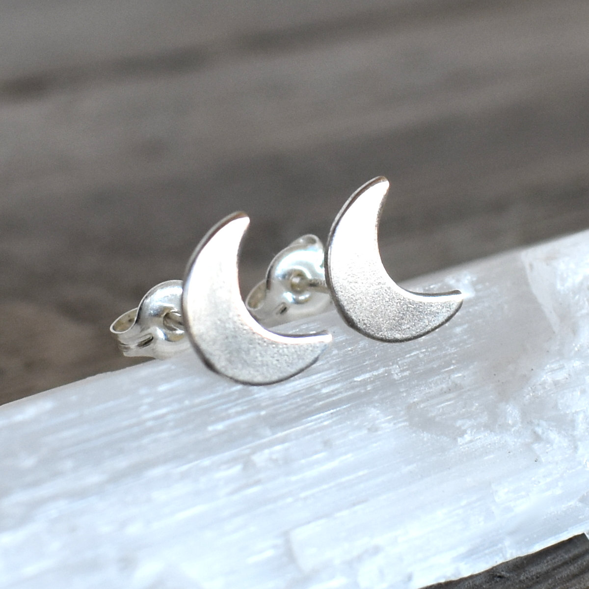 Moon Silver Stud Earring