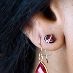Garnet Stud Earring - Gold or Silver