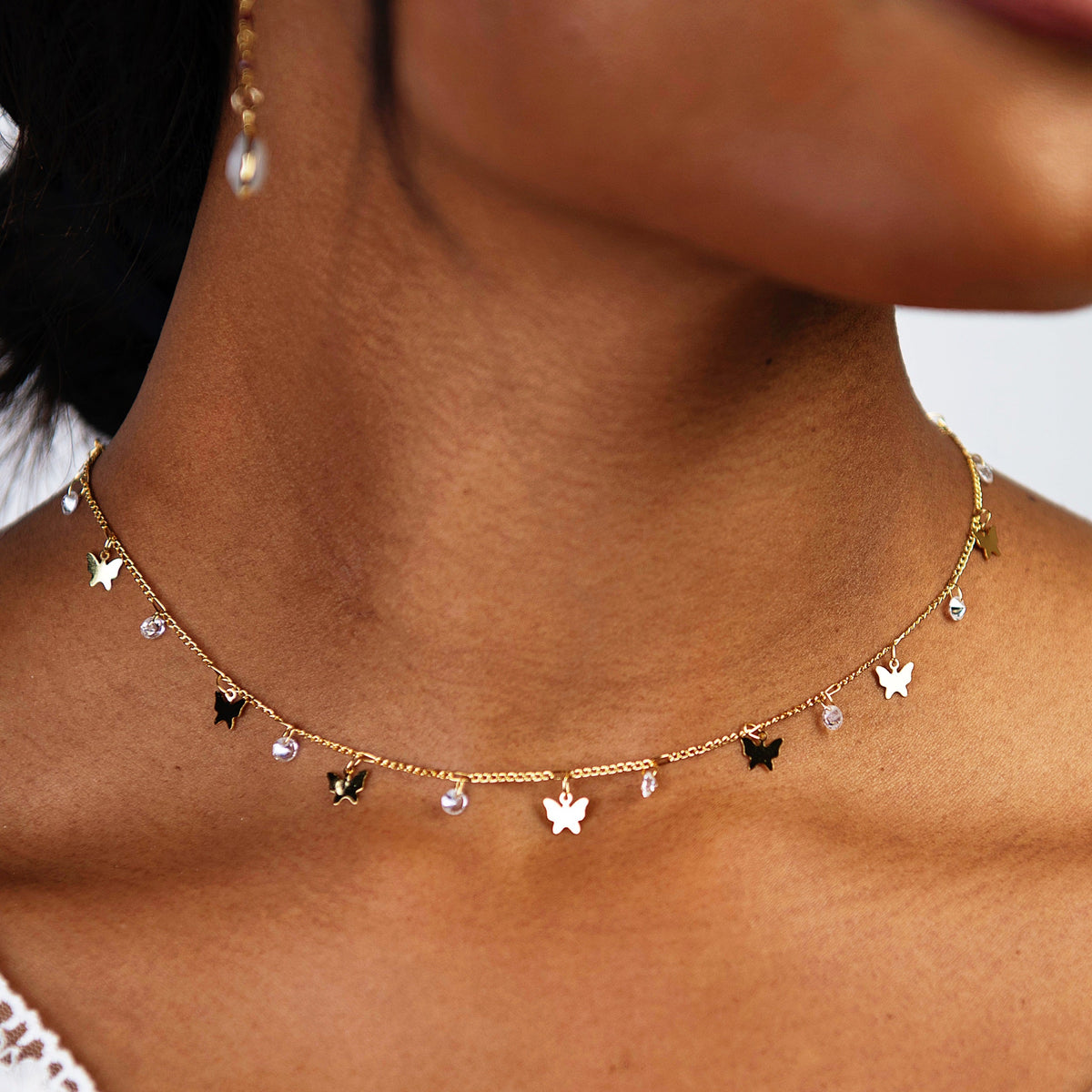 Butterfly Charm Sparkle Choker