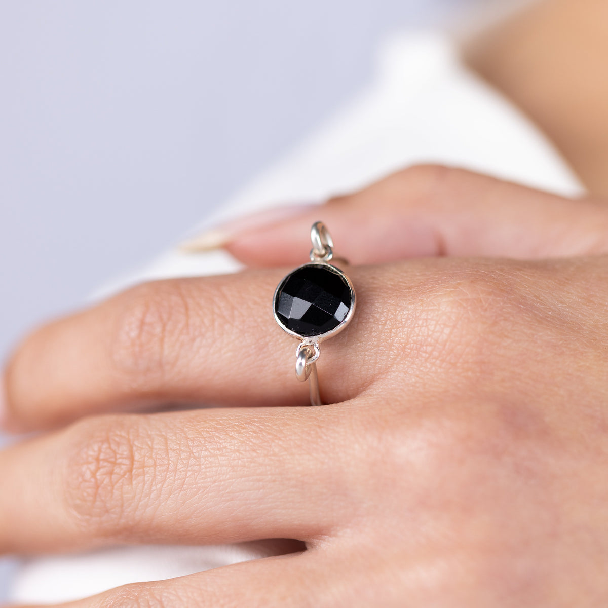 Black Onyx Silver Ring