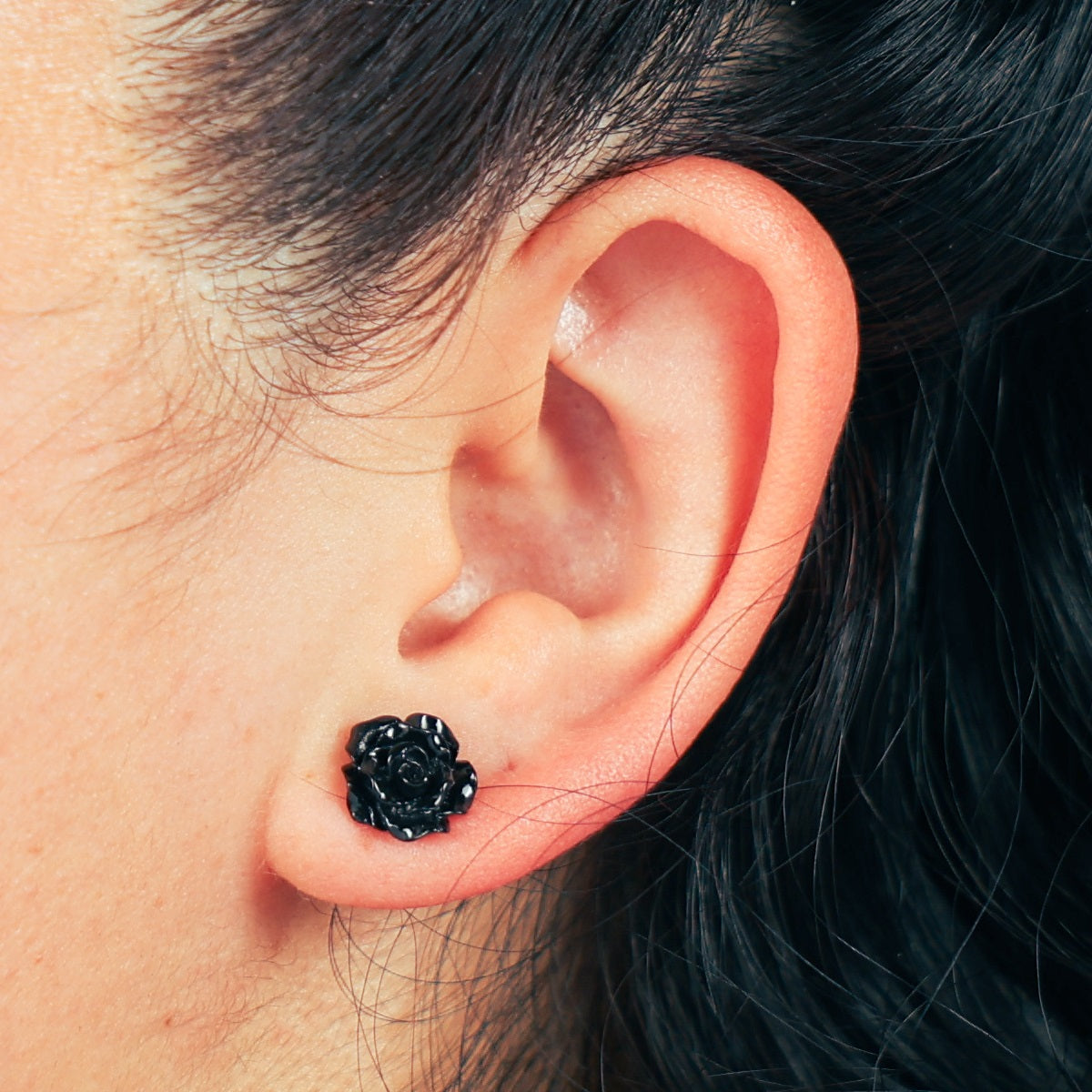 Black Rose Earring