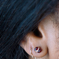 Garnet Gold Stud Earring