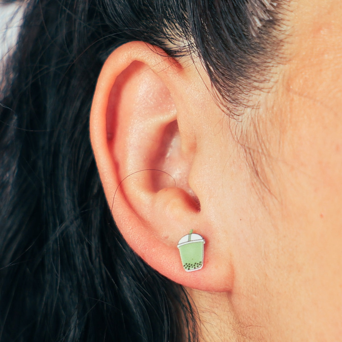 Boba Green Tea Earring