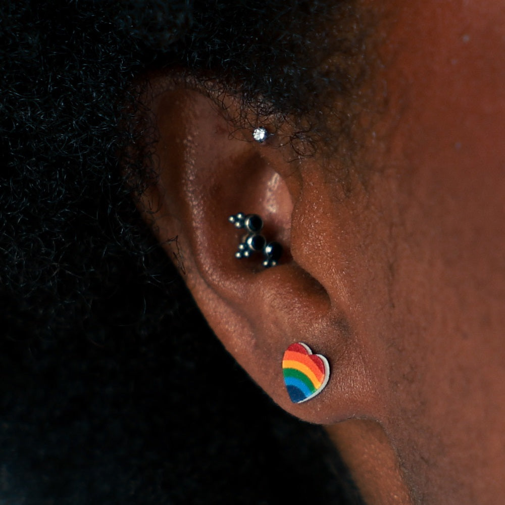 Rainbow Heart Earring