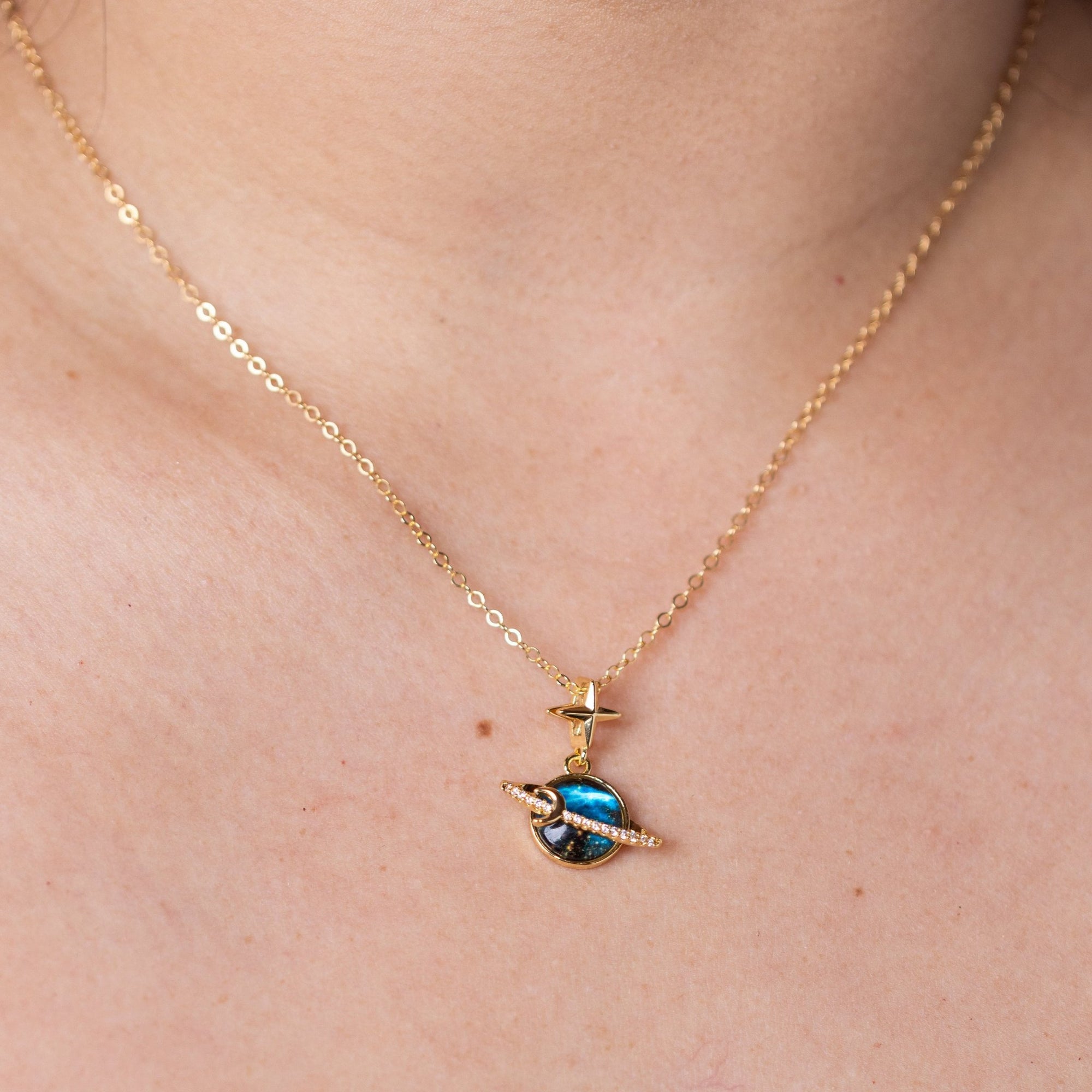 Saturn Charm Necklace