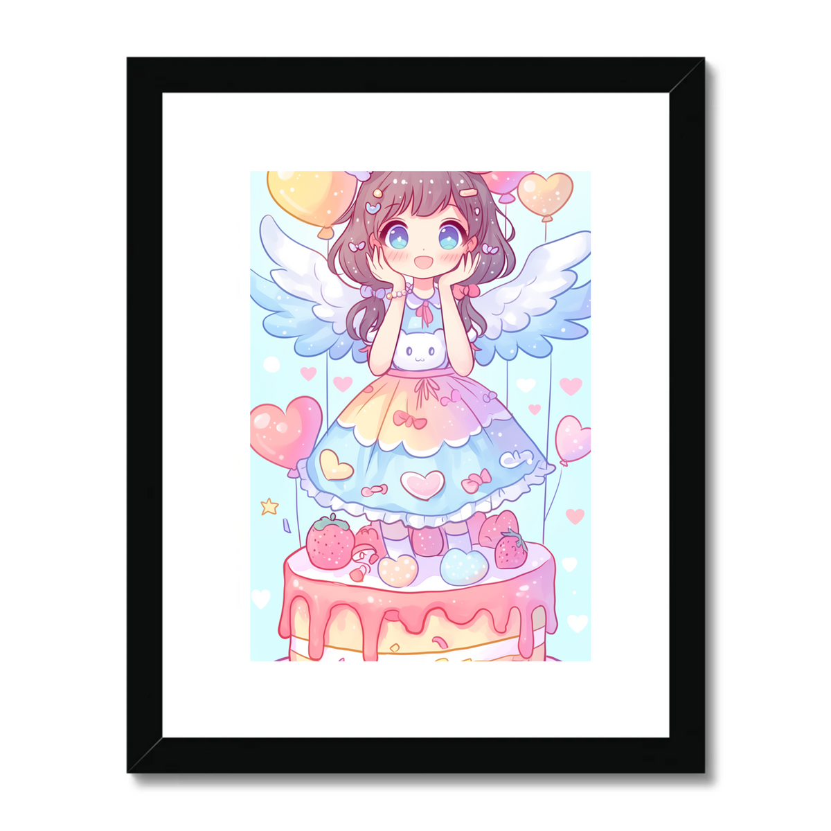 Strawberry Cake Girl Art Print