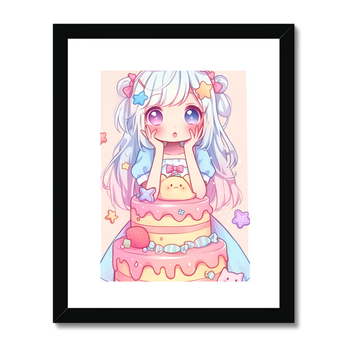 Star Cake Girl Art Print