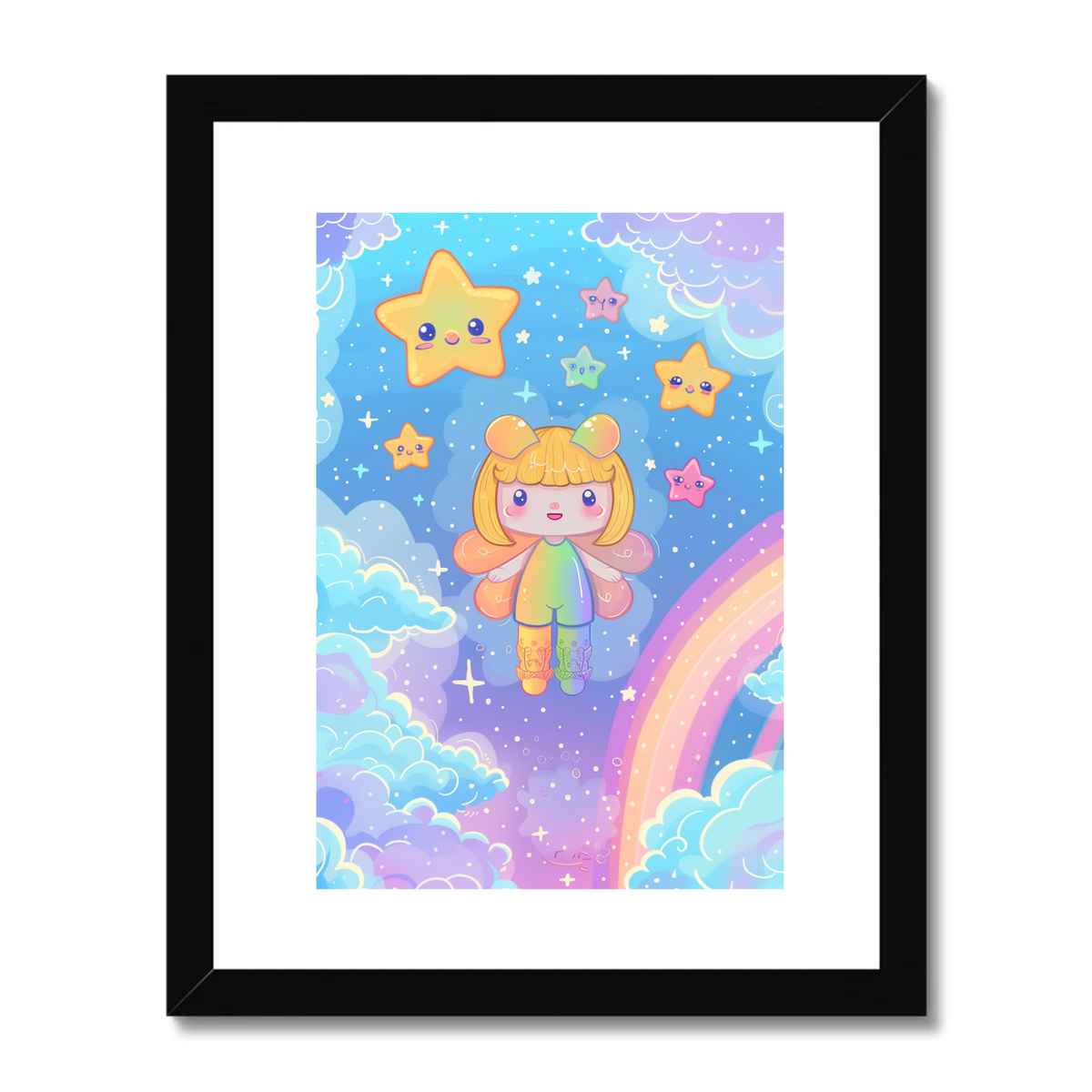 Pastel Cloud Girl Art Print