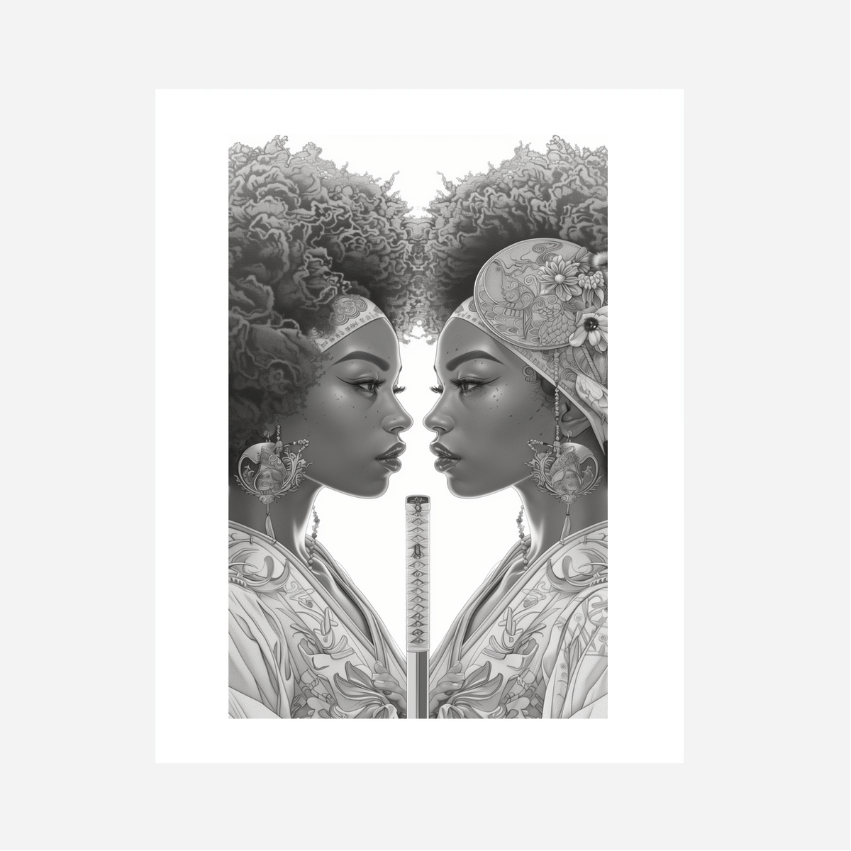 Afro-Queens Twins Art Print