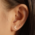 Moon Gold Stud Earring