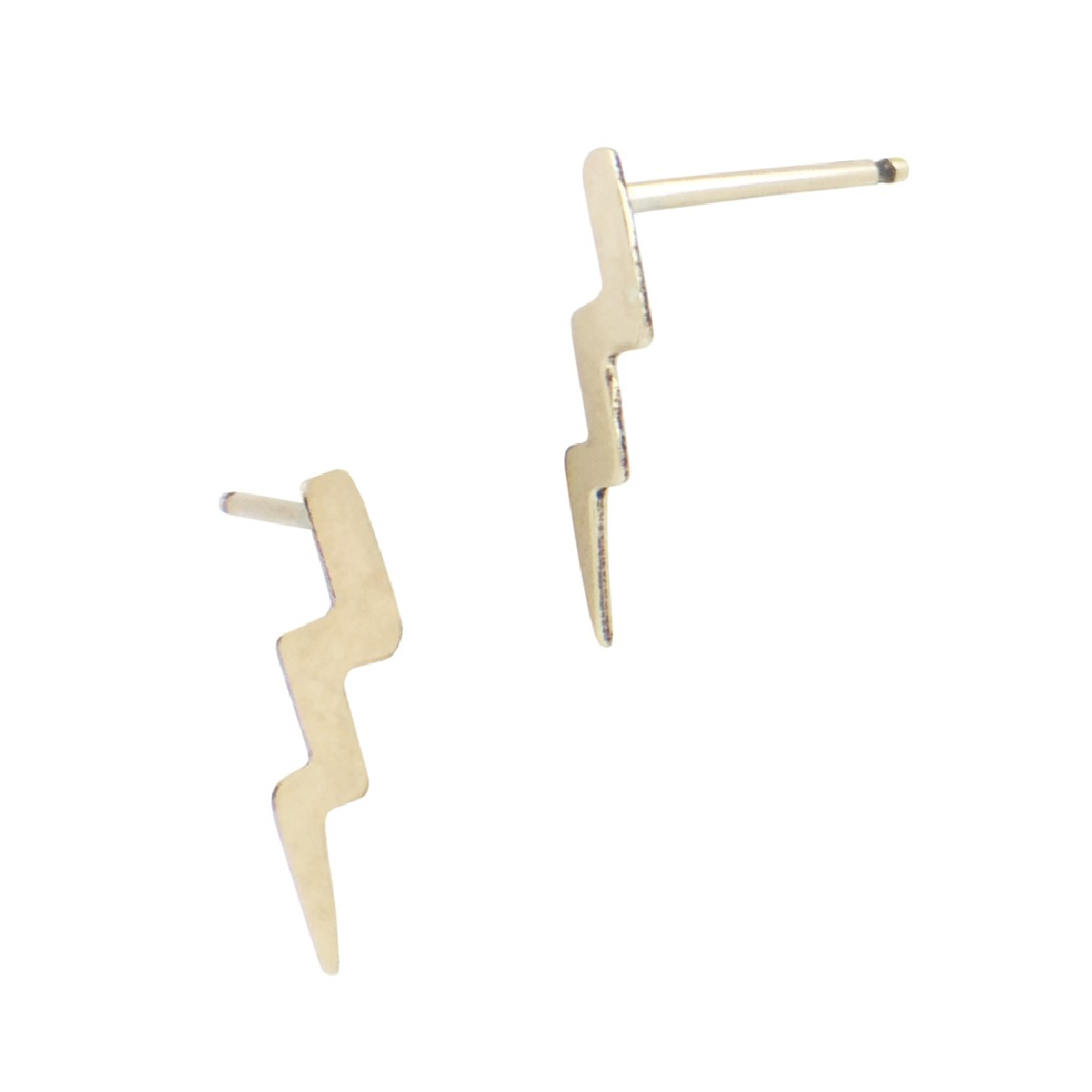 Lightning Bolt Gold Stud Earring