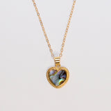 Abalone Heart Gem Necklace