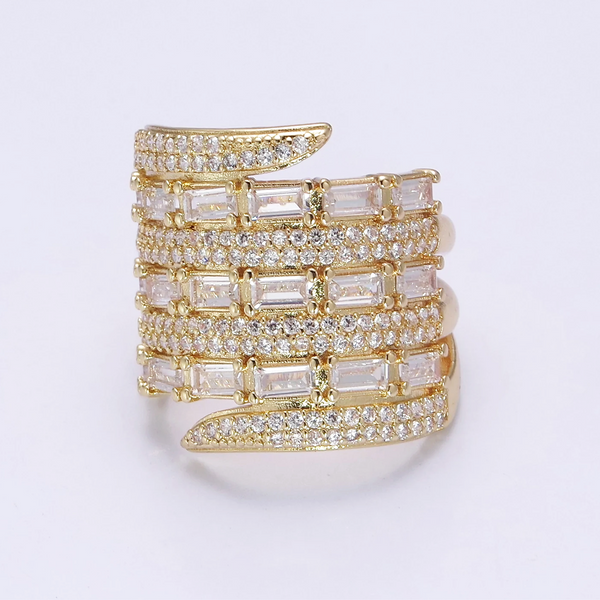 Cubic Goddess Adjustable Gold Ring