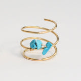 Turquoise Triple Band Gold Ring