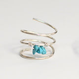 Turquoise Triple Band Silver Ring