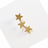 Triple Star Stud Earring - Gold or Silver