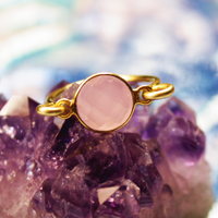 Rose Quartz Gold Ring