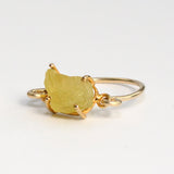 Raw Yellow Sapphire Gold Ring