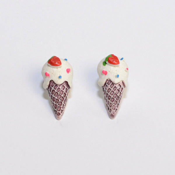 Sculpted Ice Cream - Chocolate Earring