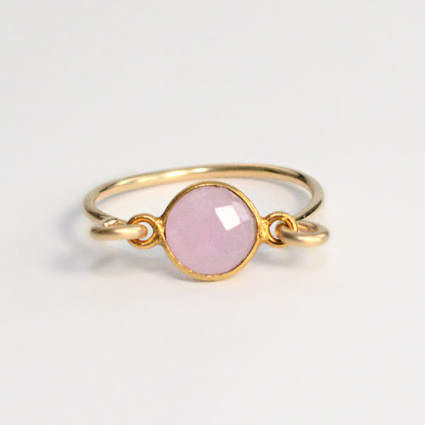 Rose Quartz Gold Ring