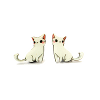 White Cat Earring