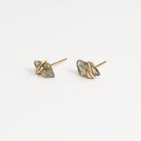 Labradorite Stud Earring - Gold or Silver