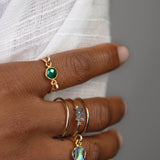 Dainty Emerald Gold Ring