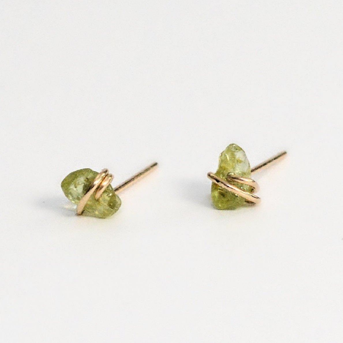 Peridot Gold Stud Earring