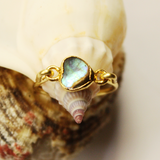 Abalone Heart Gold Ring