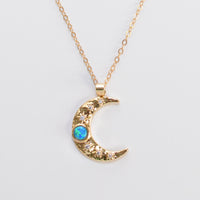 Moon Opal Charm Necklace
