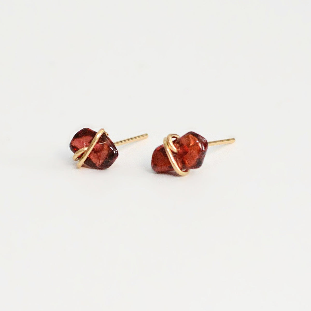 Garnet Gold Stud Earring