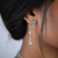 Turquoise Stud Earring - Gold or Silver