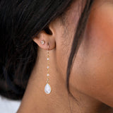 Rose Quartz Stud Earring - Gold or Silver