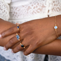 Dainty Sapphire Gold Ring