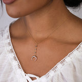 Crescent Horn Lariat Necklace