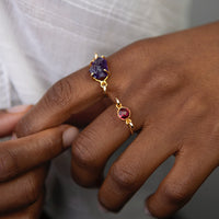 Dainty Tourmaline Gold Ring