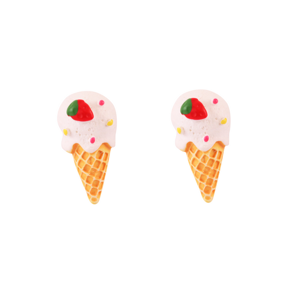 Ice Cream Vanilla Cone Earring